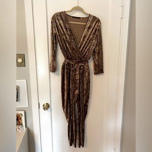Gold velvet jumpsuit